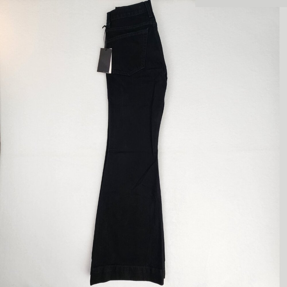RE/DONE 70s Low Rise Bell Bottom Jeans Size 24 Black Mega Flare NWT - Picture 5 of 12